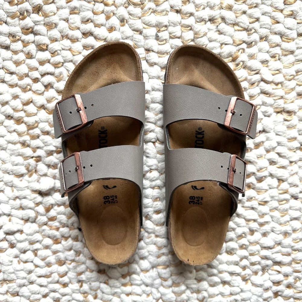 Birkenstock Arizona Birkibuc Stone Size 38